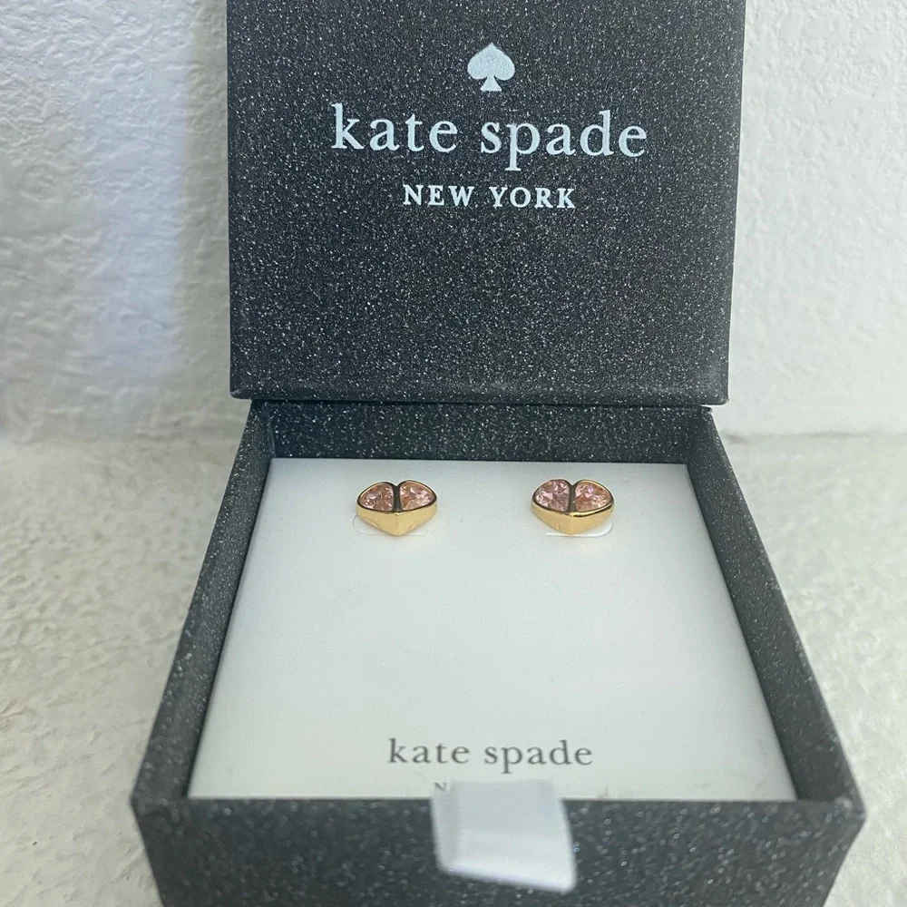 ♠️ kate spade ♠️ Rock Solid Crystal Heart Stud Earrings